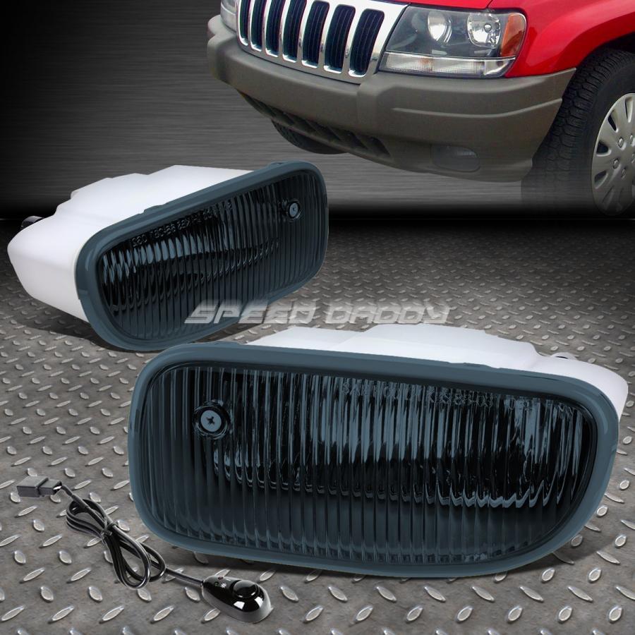 USフォグライト 99-04グランチェロキーWJ SMOKEDレンズOE BUMPER FOG LIGHT LAMP PAIR + SWITCH FO