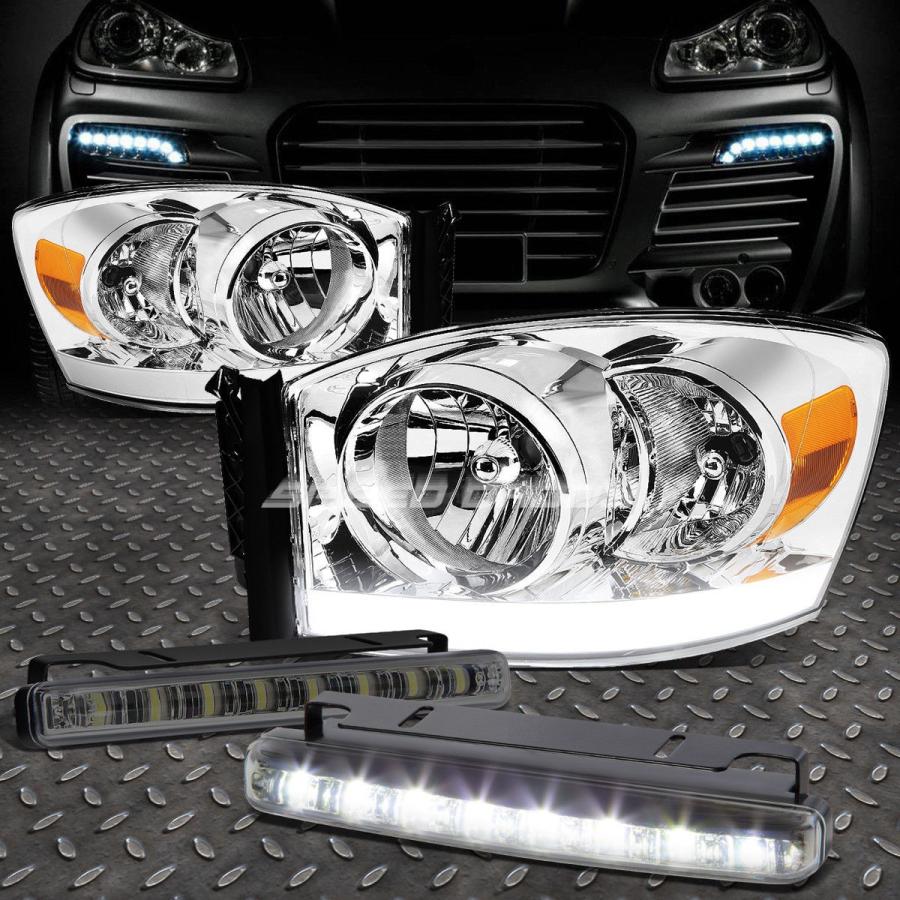 USフォグライト CHROME HEADLIGHT + AMBE <wbr> </ wbr> Rコーナー+ LED DRL + SMOKE FOGライ