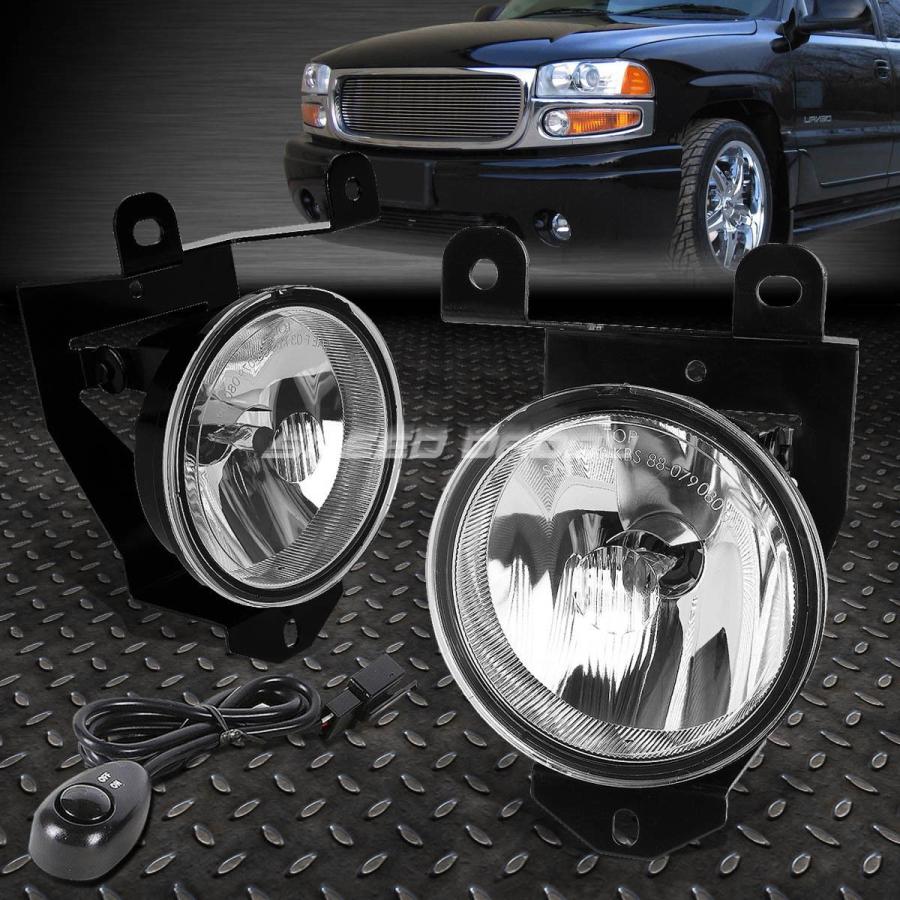 USフォグライト 01-07用GMC SIERRA / YUKON / X \u003cwbr\u003e LデナリC3クリスタルレンズOEバッフルフォグライト+スイッチ