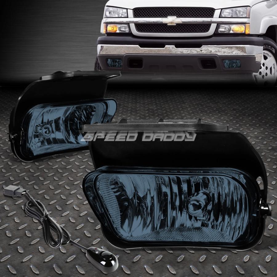 USフォグライト FOR 03-06 SILVERADO GM GMT800 SMOKED LENS OE BUMPERフォグライトランプペア+スイッ