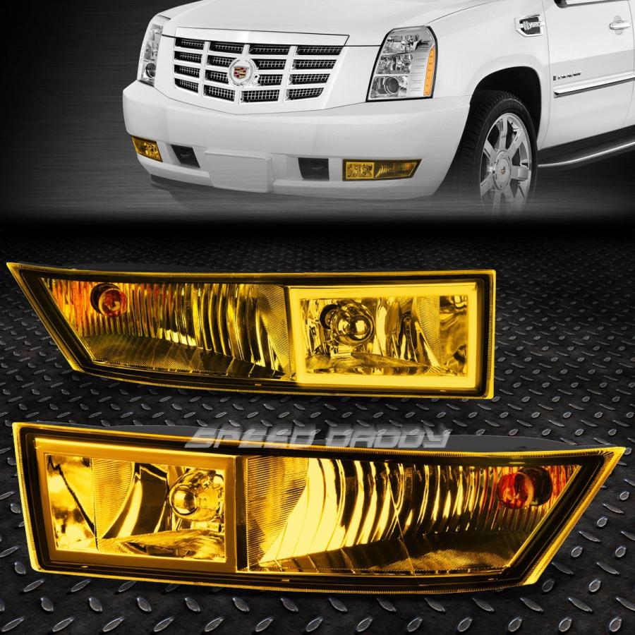 USフォグライト 07-14キャデラック・エスカレード・アンバース・レンズOE FITMENT PAIR FOG LIGHT + SWITCH + W ライト、レンズ-自動車-車、バイク、自転車