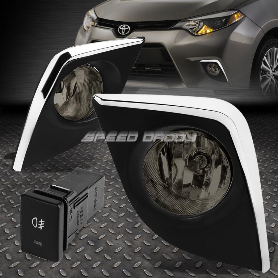 USフォグライト FOR 14-16 TOYOTA COROLLA E170 4DR SMOKED LENS OE DRIVING FOGライトランプ