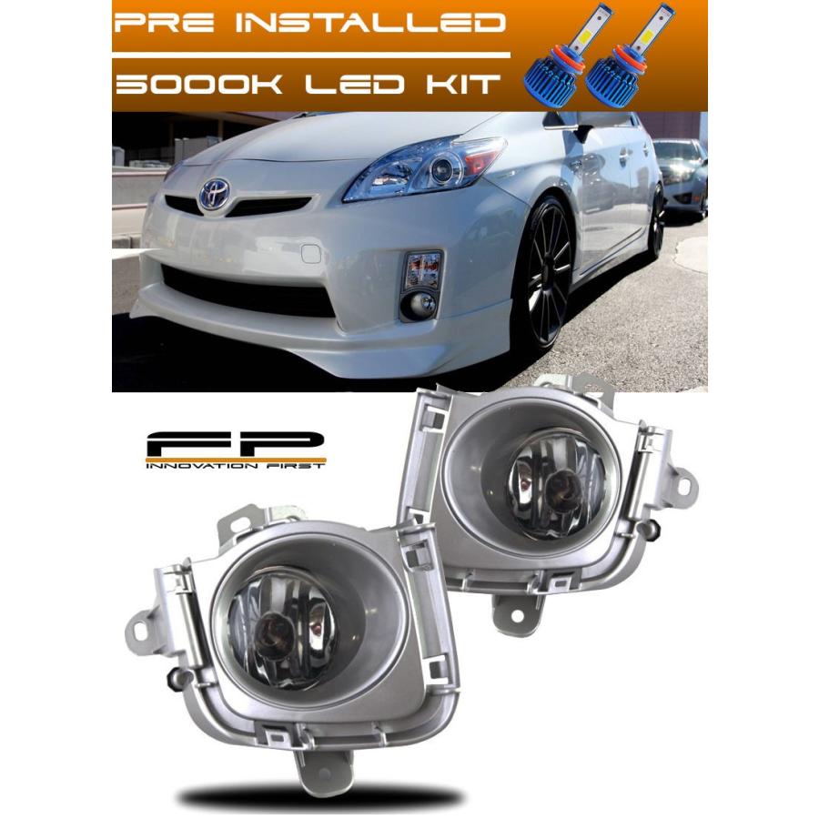 USフォグライト LED 2010 2011トヨタプリウスフォグライトクリアフロントドライブランプ完全キット LED 2010 2011 Toyota