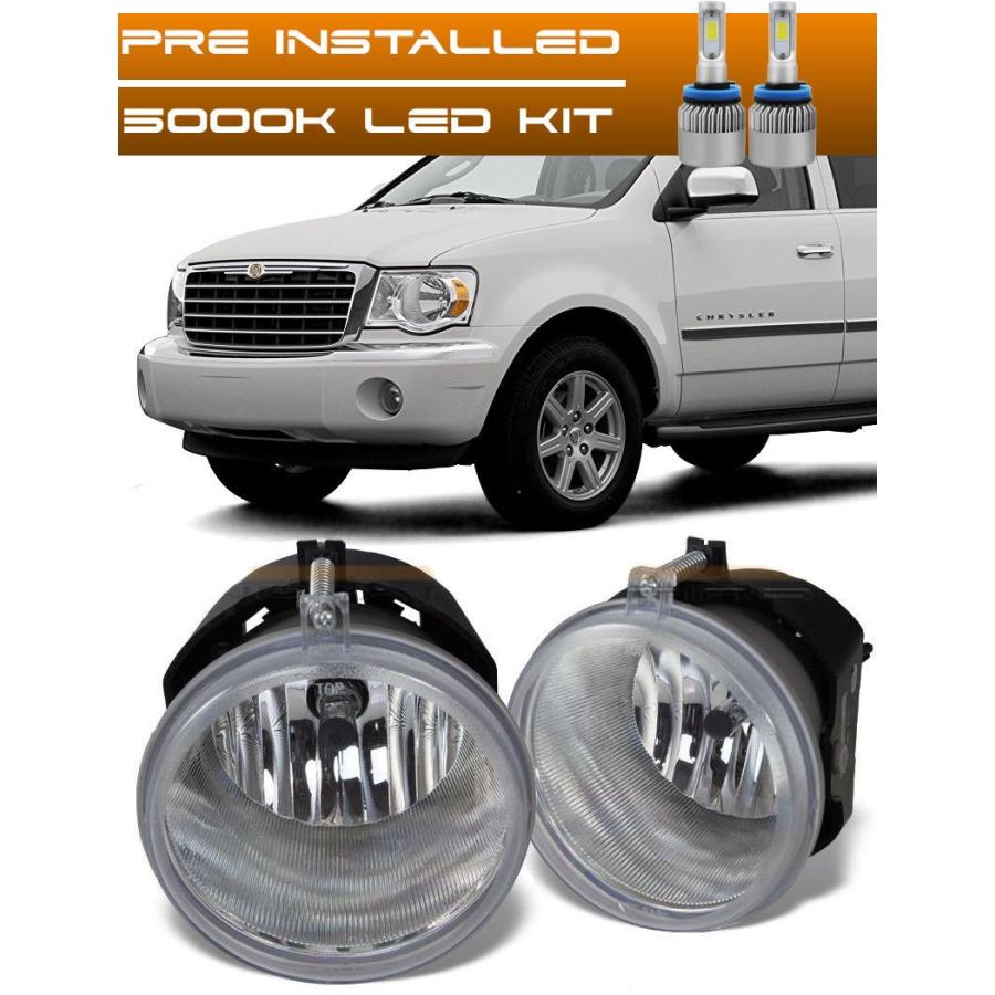 USフォグライト 2007-2009 CHRYSLERアスペン交換フォグライトハウジングアセンブリペアL / R + LED 2007-2009 CH
