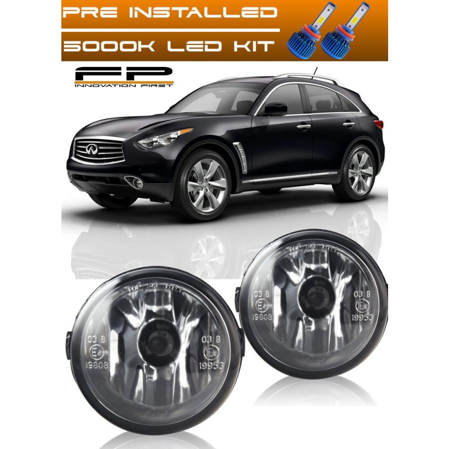 USフォグライト INFINITI FX50クリアクリアフォグライトハウジングアッセンブリ+ LED FOR 2009-2013 INFINITI F