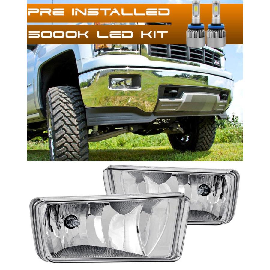 USフォグライト 2007年?2015年シボレーシルバラードフォグライティングランプDOTクリアレンズ+ LED For 2007-2015 Chev