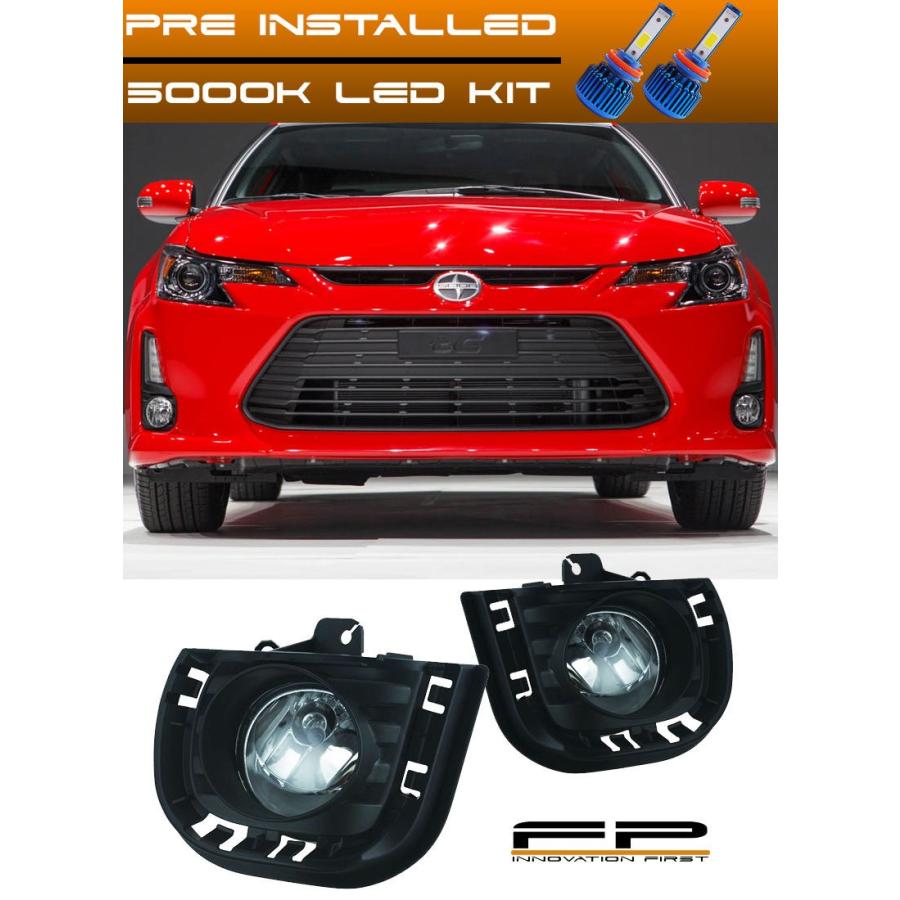 USフォグライト LED + 2014-2016シオンtCクリアレンズフロントバンパー駆動フォグライトキット+スイッチ LED + 2014-2016