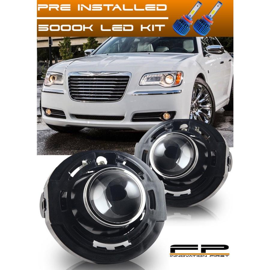 USフォグライト LED + 2011-2014クライスラー300明確な交換用フォグライトハウジングアセンブリペア LED + 2011-2014 C