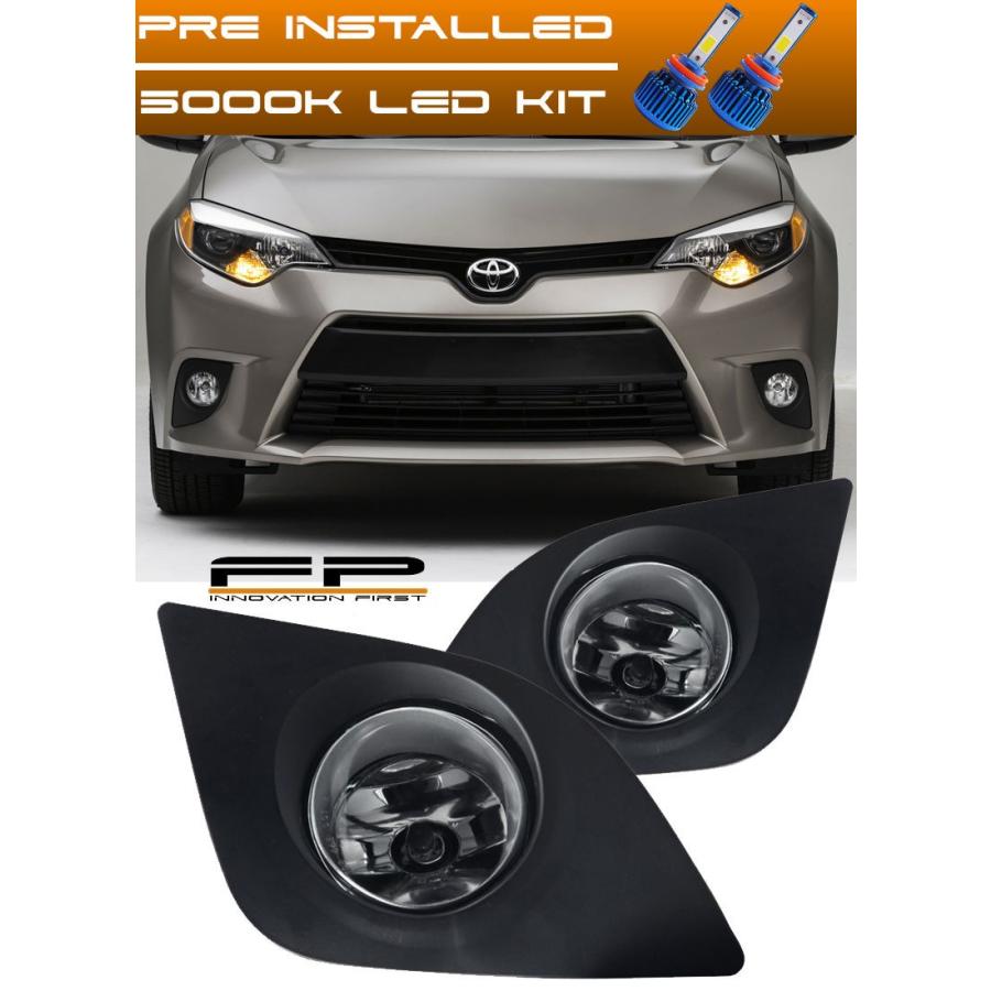 USフォグライト LED + 2014 2015 TOYOTA COROLLA FOGライトランプキットキヤノンレンズFULL COMPLETE KI