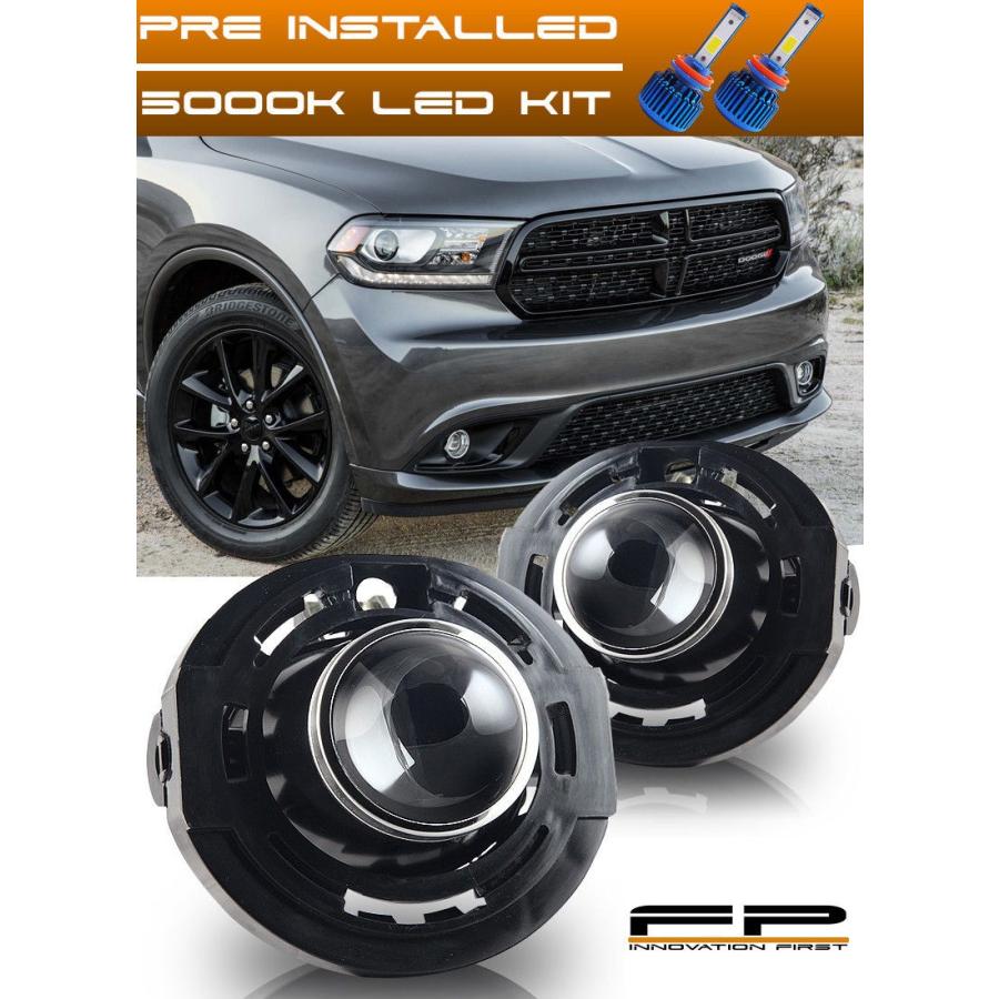 USフォグライト LED + 2014-2017 Dodge Durangoクリアフォグライトハウジングアセンブリペア LED + 2014-2017