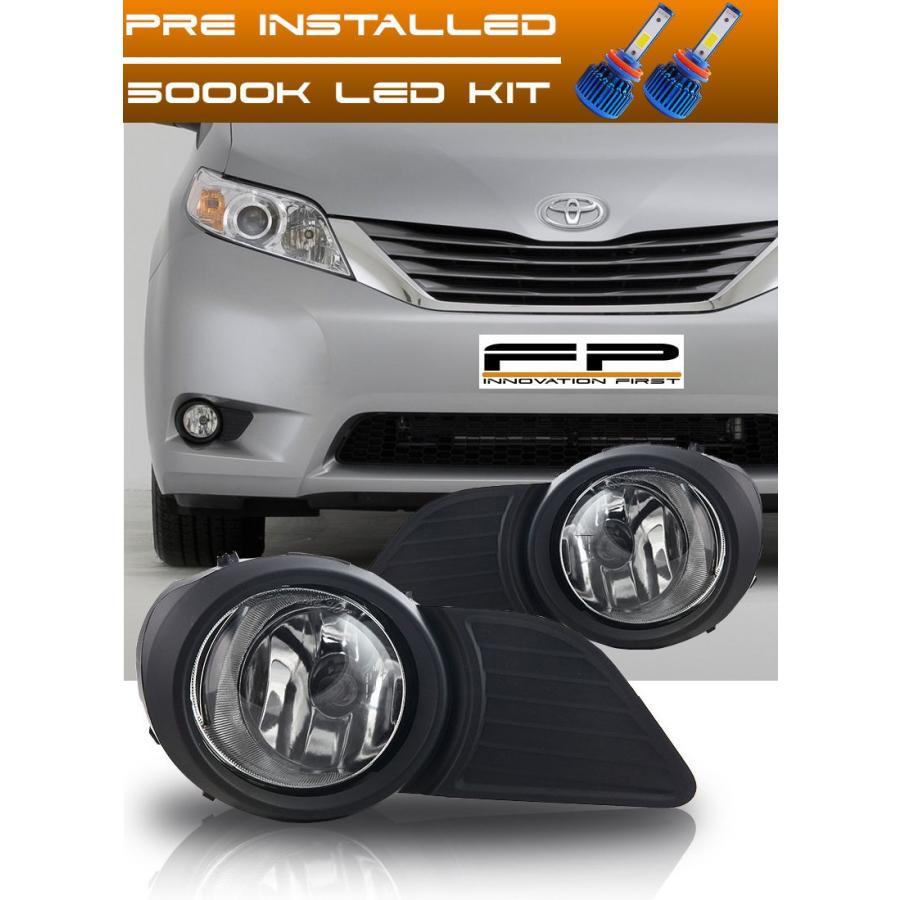 USフォグライト LED KIT + 2011-2015トヨタシエナクリアレンズフォグライトドライビングランプコンプリートキット LED KIT + ライト、レンズ-車、バイク、自転車