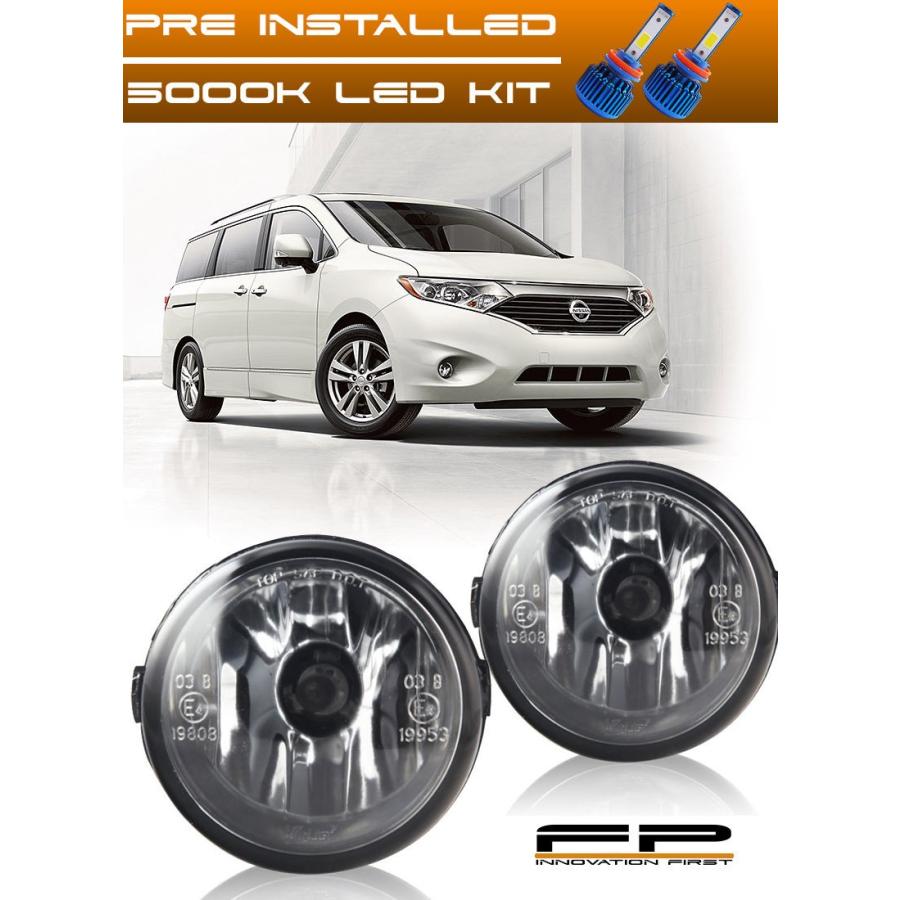 USフォグライト 11-17日産クイズクリアレンズ交換用フォグライトハウジングアセンブリ+ LED FOR 11-17 NISSAN QUEST CL