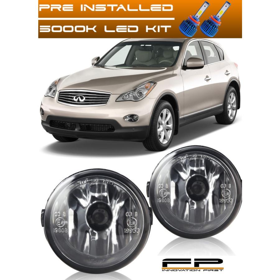 USフォグライト 2013年INFINITI EX37クリアレンズ交換用FOGライトハウジングアッセンブリ+ LED FOR 2013 INFINIT
