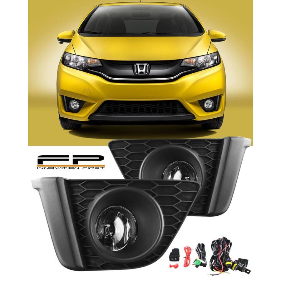 USフォグライト 2015-2017 Honda FITドライビングクリアフォグライトランプ完成キットスイッチ＆amp; ハーネス 2015-2017