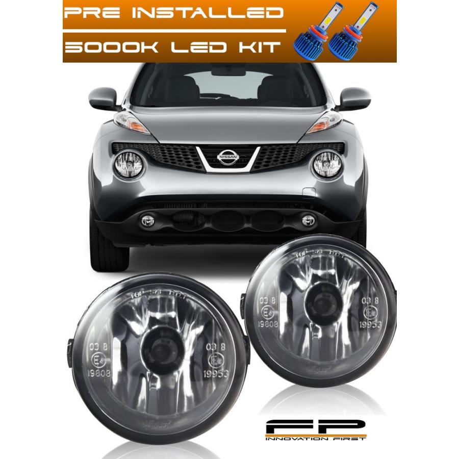 USフォグライト 2011-2014日産ジューククリアレンズ交換用FOGライトハウジング組立+ LED FOR 2011-2014 NISSAN JU