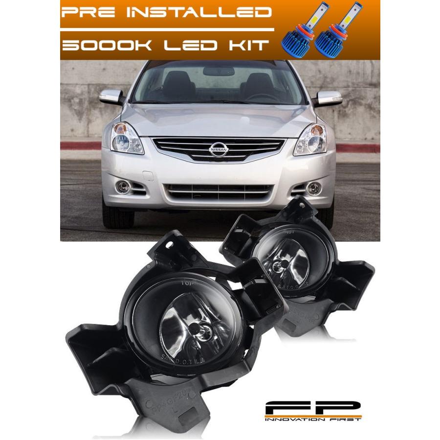 USフォグライト 2010-2012 Nissan Altima Sedan 4ドアクリアフォグライトキット+ LED For 2010-2012 N