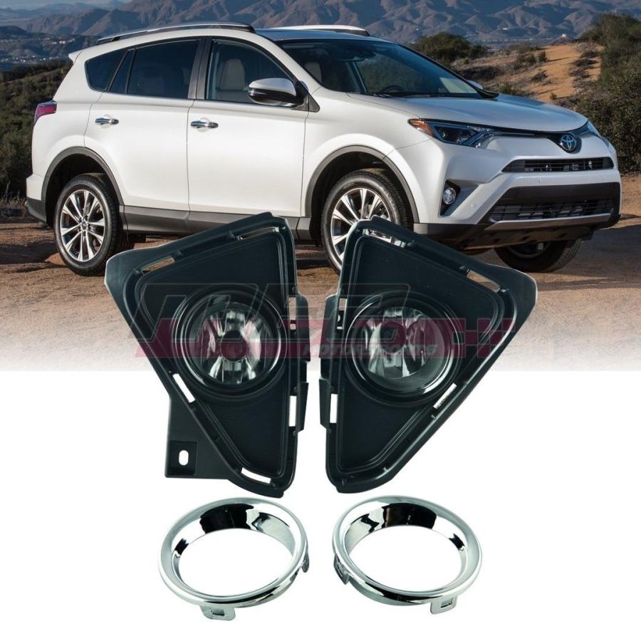 USフォグライト トヨタRAV4 Winjet OEファクトリーフィットフォグライトバンパーキットクリアレンズ For 2016-2017 Toyot