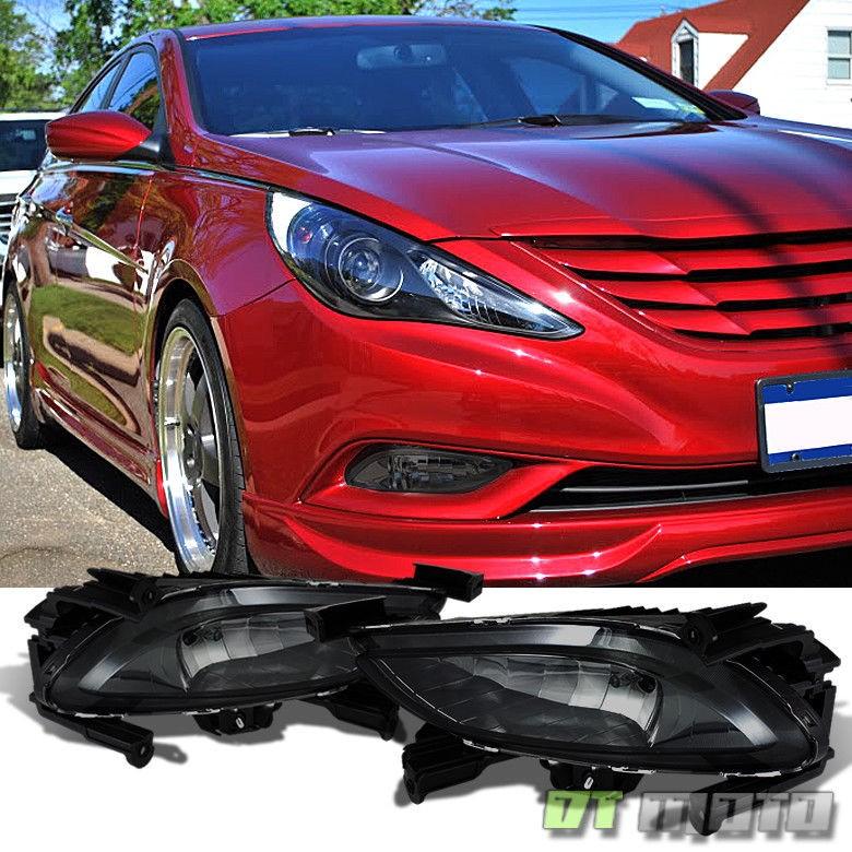 USフォグライト 左+右2011-2013ソナタ運転バンパースモークフォグライトスイッチ+電球 Left+Right For 2011-2013 So