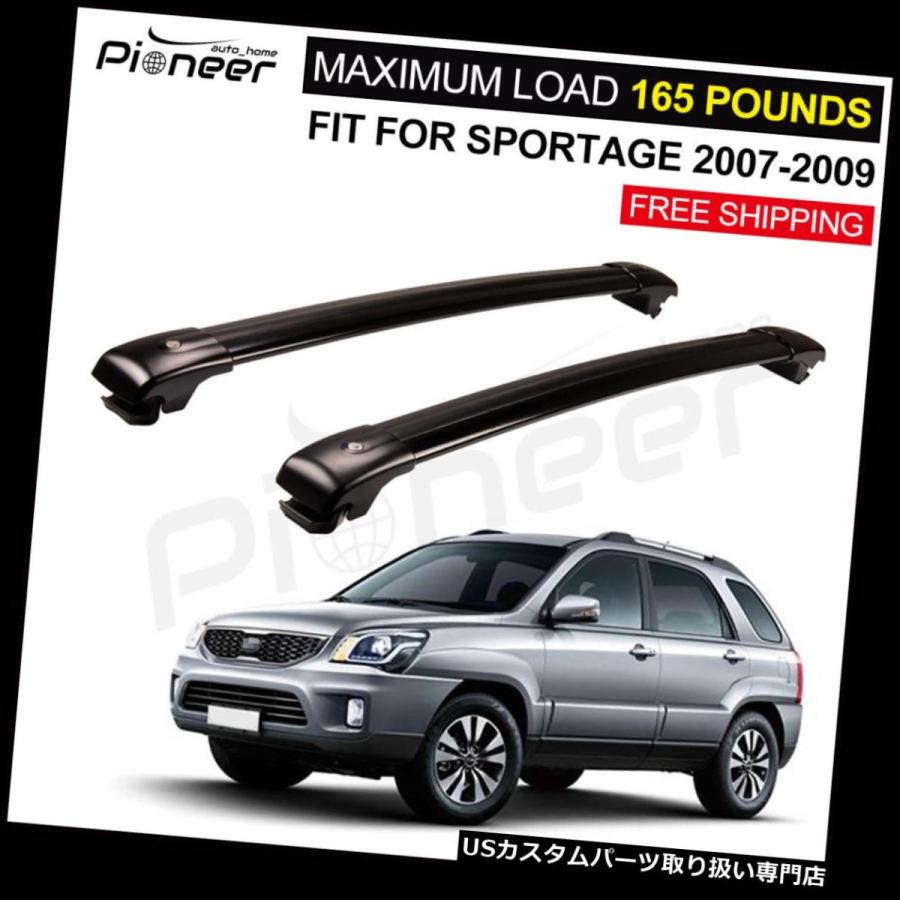 USキャリア KIA Sportage 2007-2009手荷物荷物ルーフラックレールブラッククロスバー  Fit for KIA Sportage