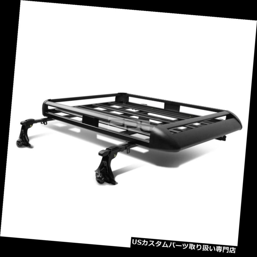 USキャリア 50 \"×38\""調整可能ルーフラックSUVカーゴラゲッジキャリアバスケット+ CROSSBA   Rブラック"