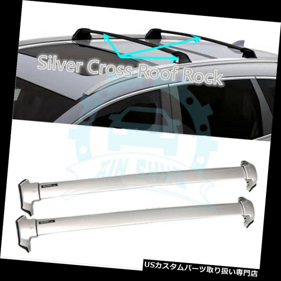 USキャリア ホンダCRV CR-V 2017-18シルバールーフラックレールバークロスバー荷物キャリア  For Honda CRV CR-V 2
