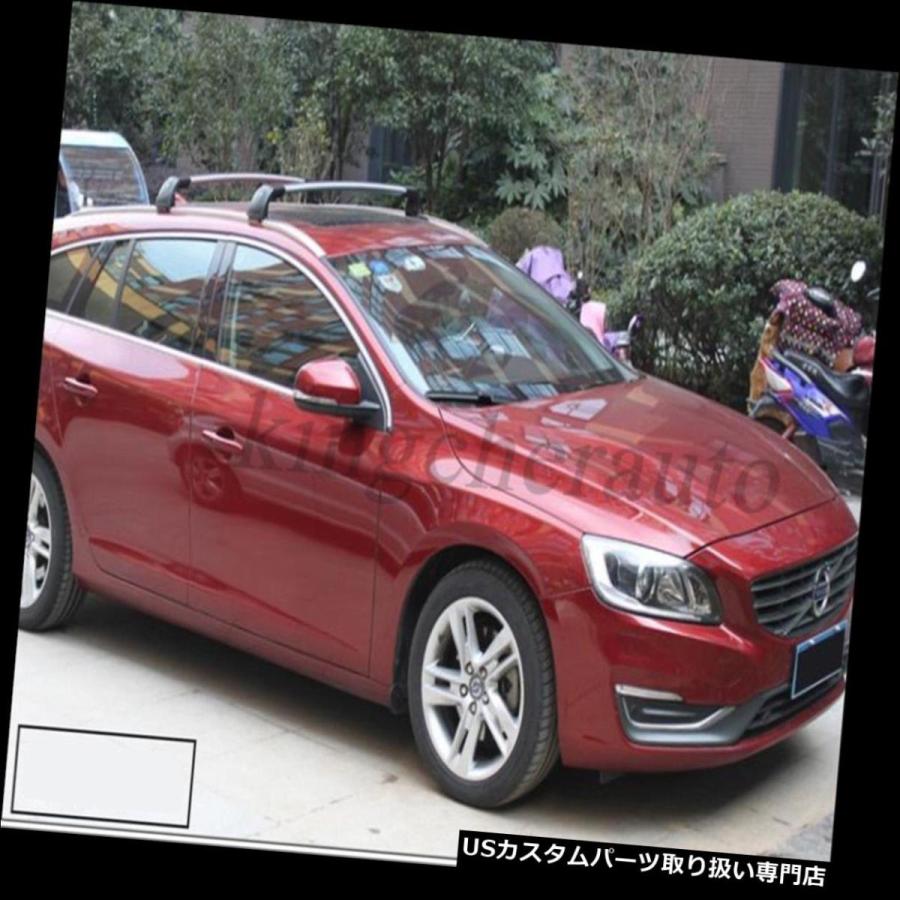 USキャリア ボルボV60 2012-2017の手荷物荷物ルーフラックレールクロス