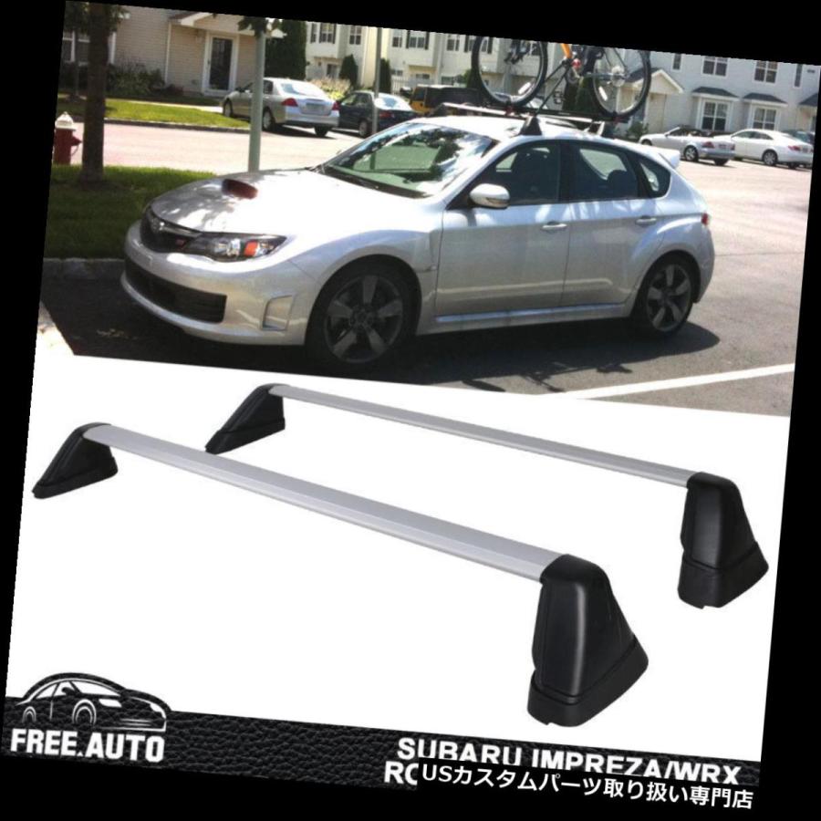 US球歴 08-14スバルインプレッサWRX STi OEスタイルルーフラッククロスバーペア  Fits 08-14 Subaru Imprez アクセサリーパーツ-ルーフボックス、キャリア