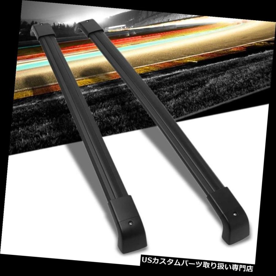 USキャリア 08-16 Xトレイル用ブラックアルミOEスタイルボルトオントップルーフラックレールクロスバー  Black Aluminum OE