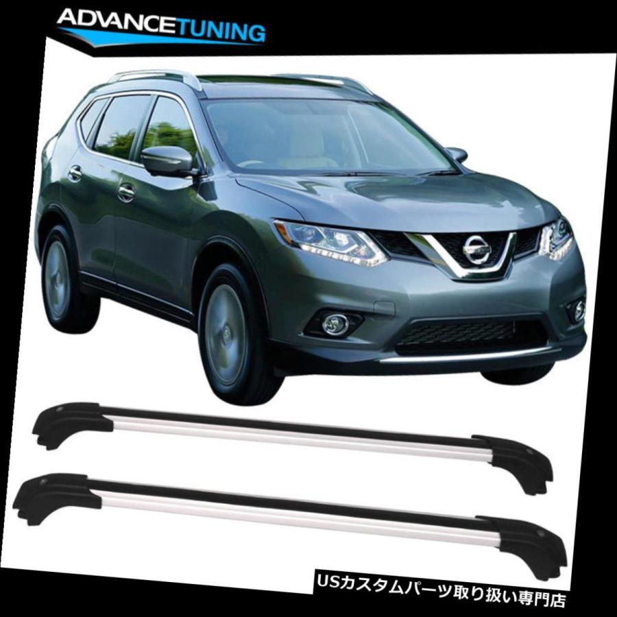 USキャリア 14-17日産ローグワンフィットラグジュアリースタイルブラックルーフラッククロスバーペア  Fits 14-17 Nissan Rog