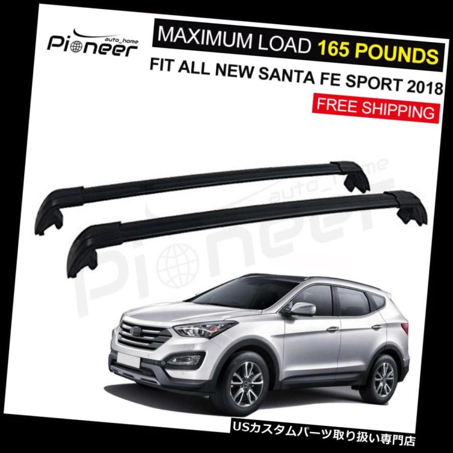USキャリア ルーフレールラッククロスバークロスバーHyundai New Santa Fe Sport 2018用  Roof Rail Rack