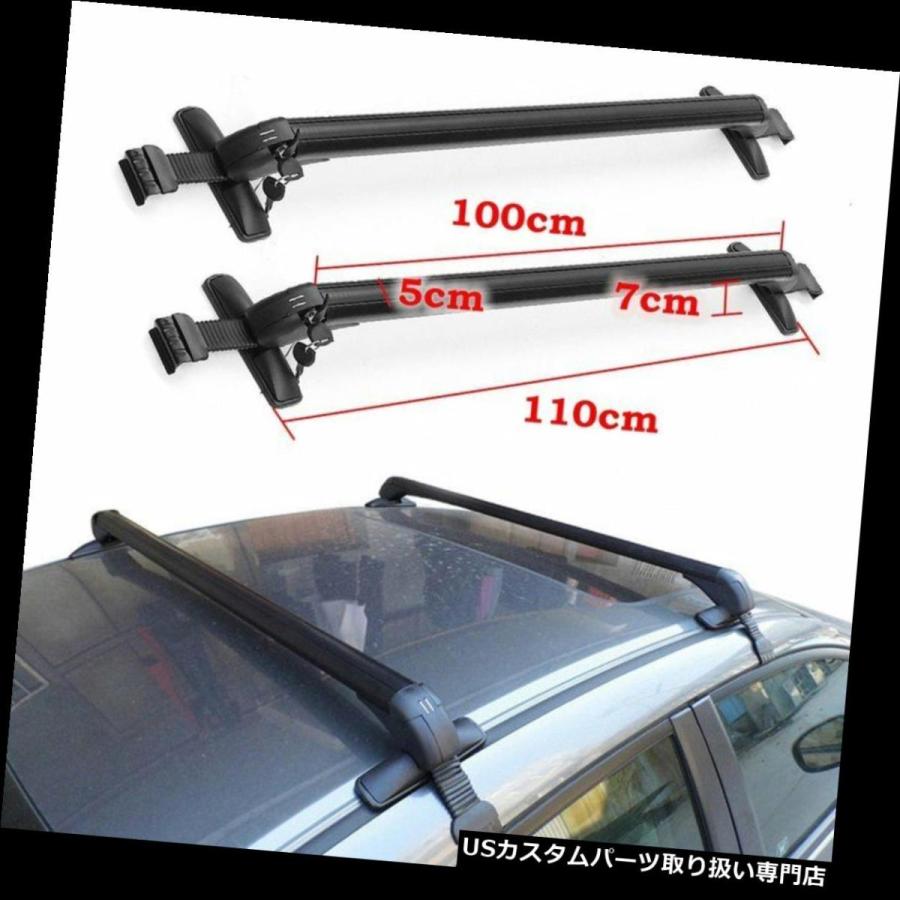 USキャリア アルミカートップ荷物キャリアルーフラック調節可能な窓枠クロスバーO  Aluminum Car Top Luggage Carrier