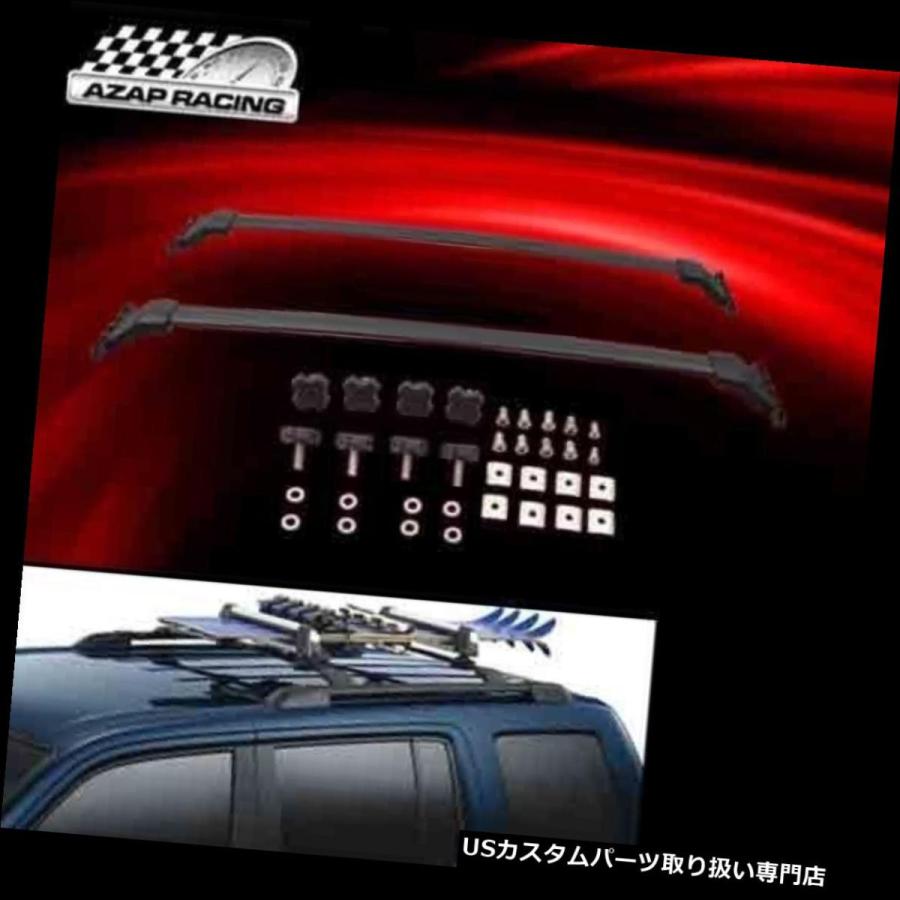 USキャリア 2009-2015ブラックOEスタイルトップルーフラッククロスバーペアホンダパイロット4ドアに適合  2009-2015 Black