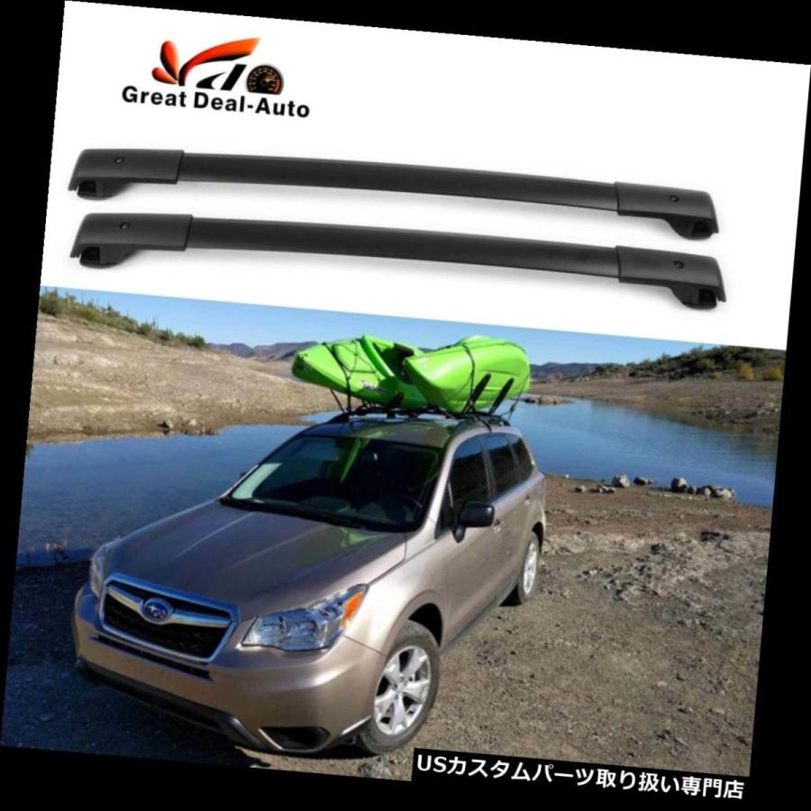 USキャリア スバルフォレスター2014-2019クロスバーのための黒いアルミ