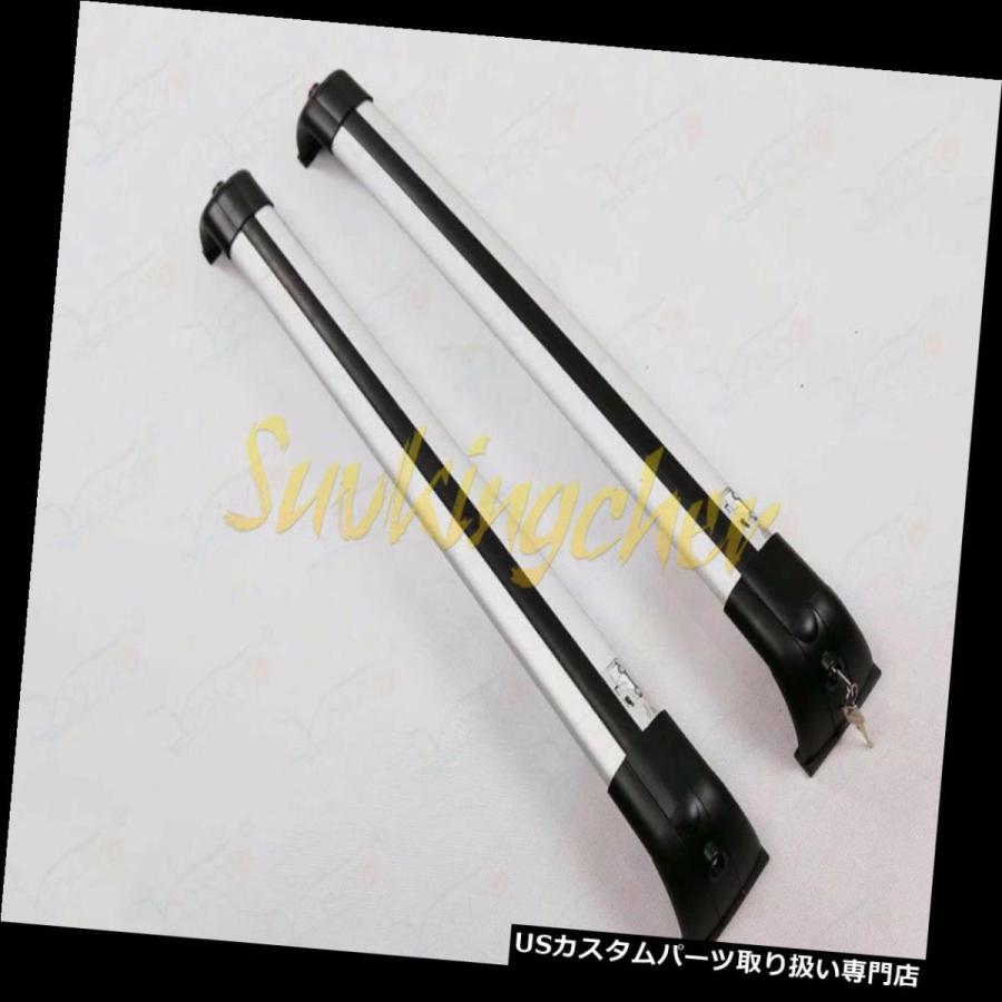 USキャリア ペアシルバーフィットランドローバーディスカバリーLR3 LR4 2004-2015 2016ルーフラッククロスバー  Pair Sil