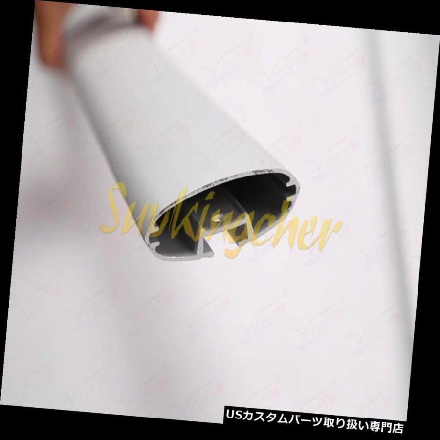 USキャリア ペアシルバーフィットランドローバーディスカバリーLR3 LR4 2004-2015 2016ルーフラッククロスバー  Pair Sil_1