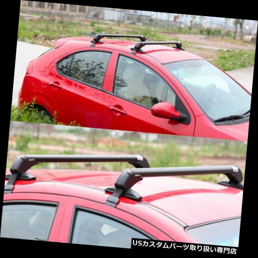 USキャリア アルミニウム車の上の荷物のキャリアのルーフラック調節可能な窓枠の十字棒KW  Aluminum Car Top Luggage Car_1