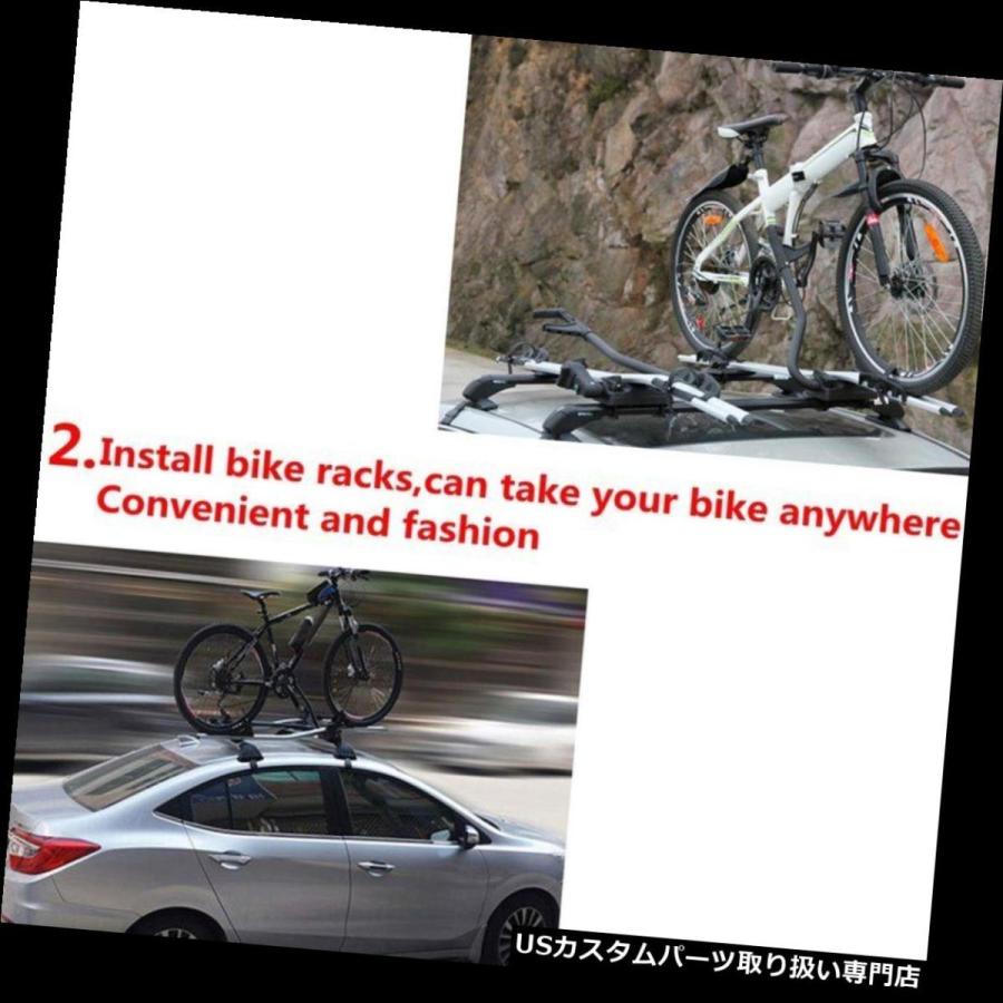 USキャリア アルミニウム車の上の荷物のキャリアのルーフラック調節可能な窓枠の十字棒KW  Aluminum Car Top Luggage Car_2