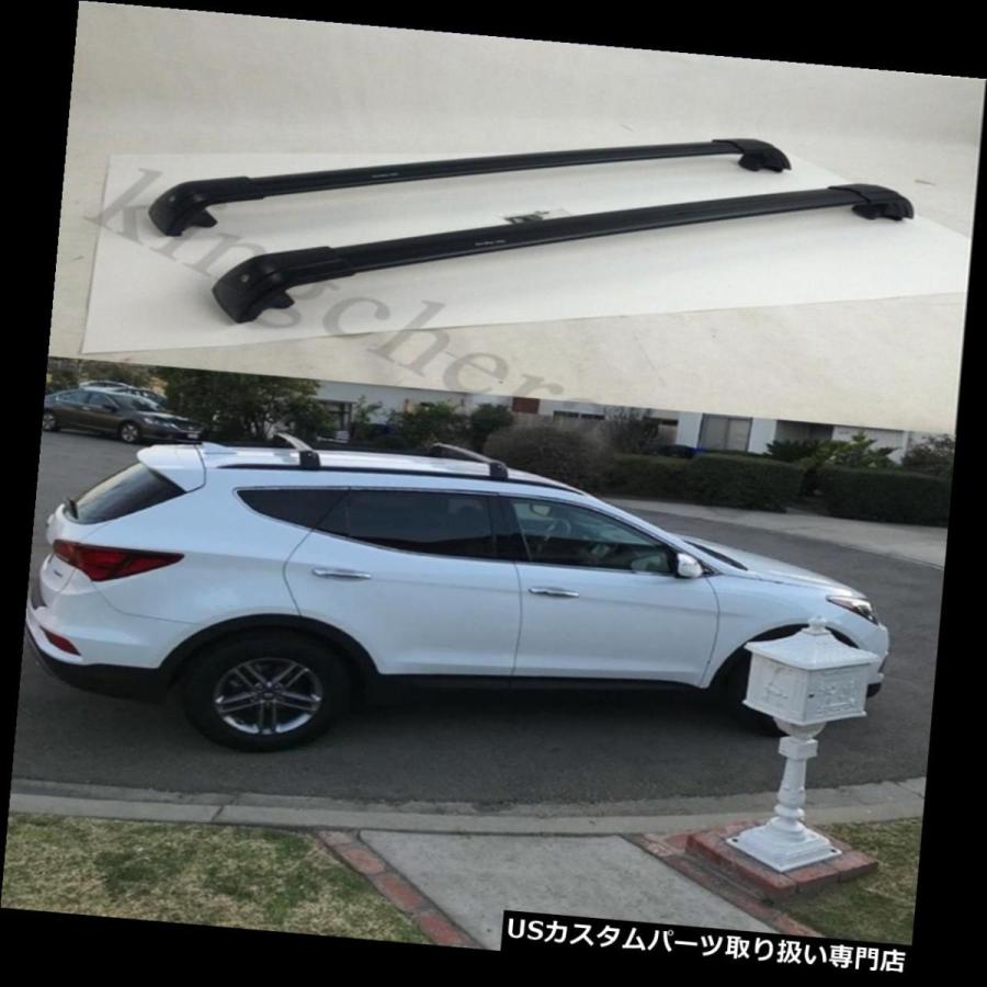 US球歴 手荷物ルーフラックレールクロスバークロスバーフィットヒュンダイグランドサンタフェ2013-17  baggage roof rack 車、バイク、自転車-ルーフボックス、キャリア
