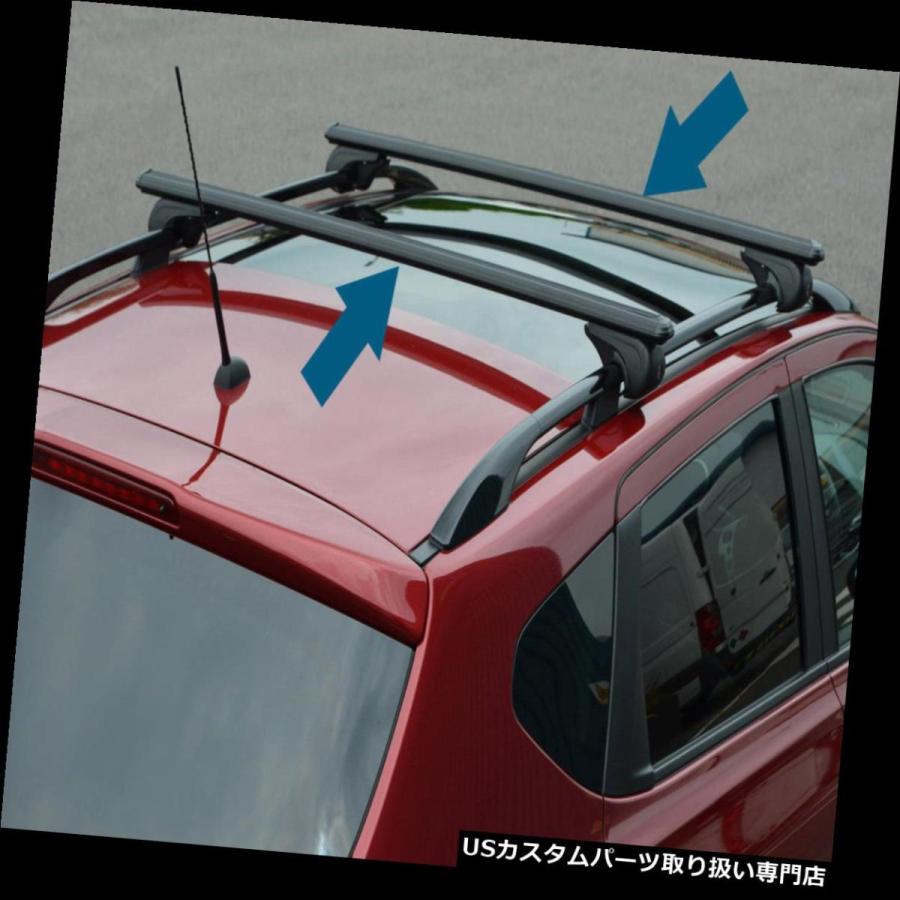 USキャリア シトロエンCクローザー（07-12）100KGにフィットするルーフレール用ブラッククロスバー  Black Cross Bars Fo_1