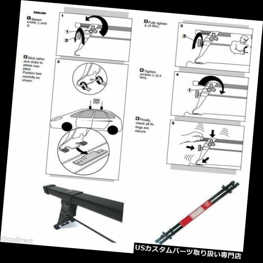 USキャリア モンブランルーフラッククロスバーはフォルクスワーゲンポロ3drハッチ2010以降に適合  Mont Blanc Roof Rack C_2