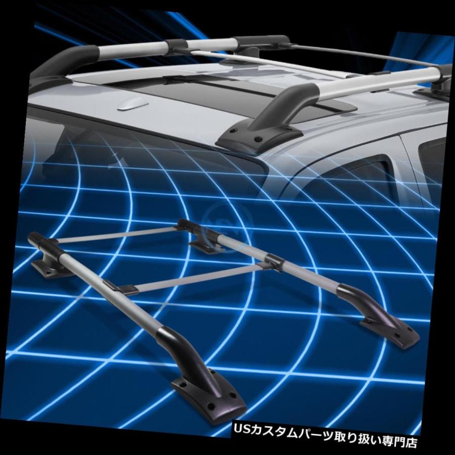USキャリア 2005-17フロンティア4ドア用アルミOEスタイルグレー/ブラックルーフラッククロスバー Aluminum OE Style Gr