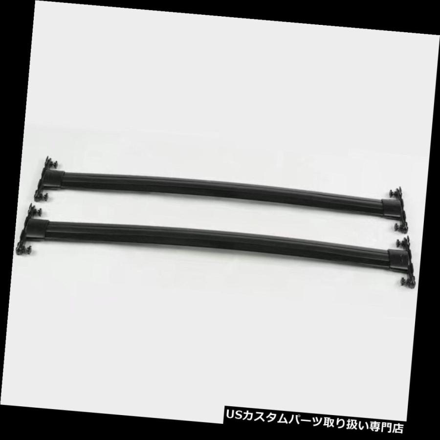 US球歴 ブラックブラックルーフレールラッククロスバーフィットトヨタランドクルーザーFJ200 LC200 2008-18  Black Bla 自動車-アクセサリーパーツ-車、バイク、自転車
