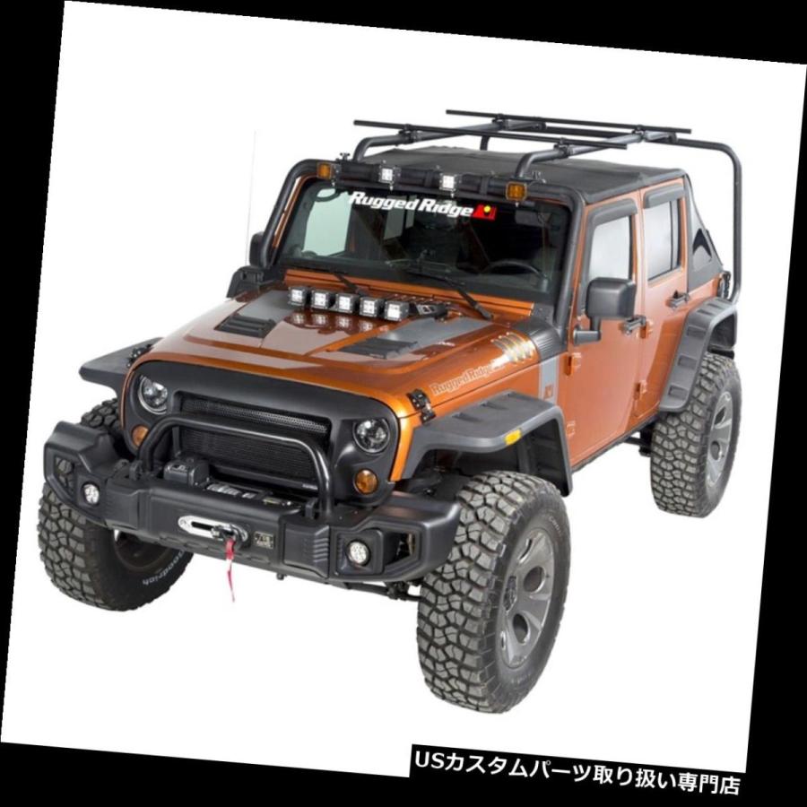 USキャリア 頑丈な尾根11703.11シェルパルーフラッククロスバーフィット07-18ラングラー（JK）  Rugged Ridge 11703._2