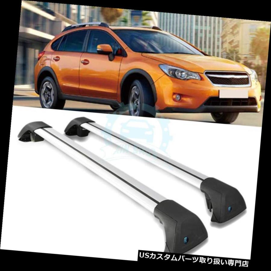US球歴 スバルXV 2012-2016軽銀アロイ製クロスバーラックルーフラック2PCS用  For Subaru XV 2012-2016 A ルーフボックス、キャリア-自動車