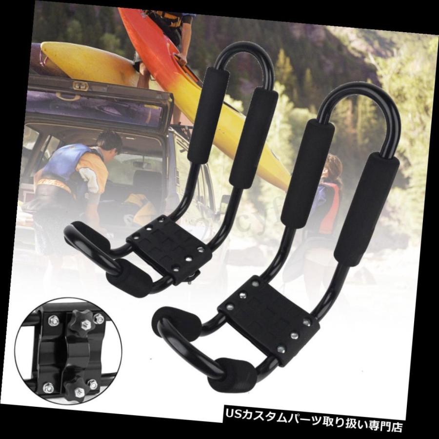 USキャリア 折りたたみ式ダブルJキャリアクロスバー車のルーフラックカヌーカヤックユニバーサル  Folding Double J Carrier