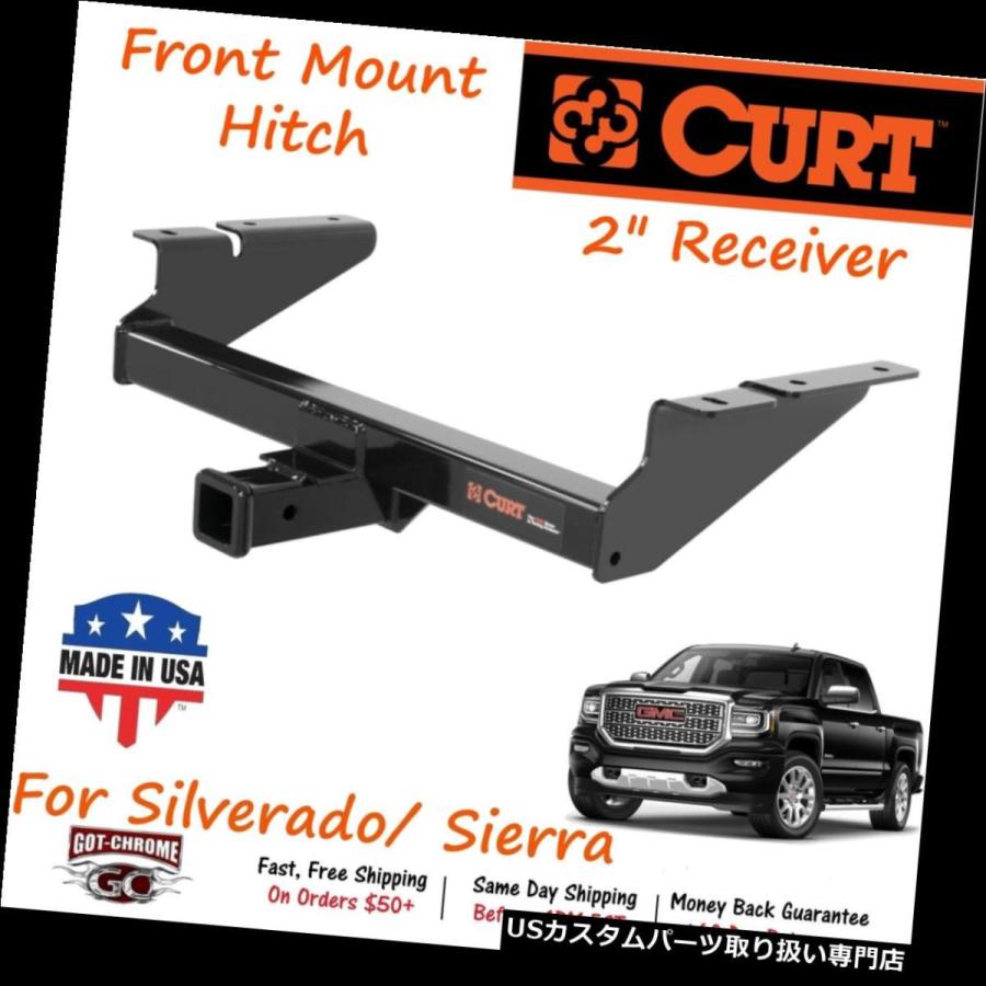 USヒッチメンバー Silverado / Sierra 1500用2in受信システム付き添い人31069 Curt Squareフロントマウントヒッチ ルーフボックス、キャリア-自動車
