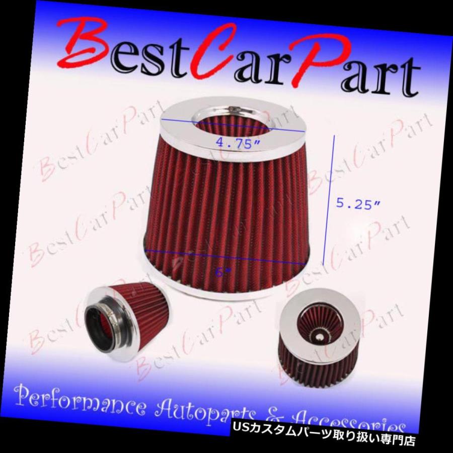 USエアインテーク インナーダクト 01-06トリビュートV6 3.0L用REDマスエアフローセンサーインテークMAFアダプター+フィルター  RED
