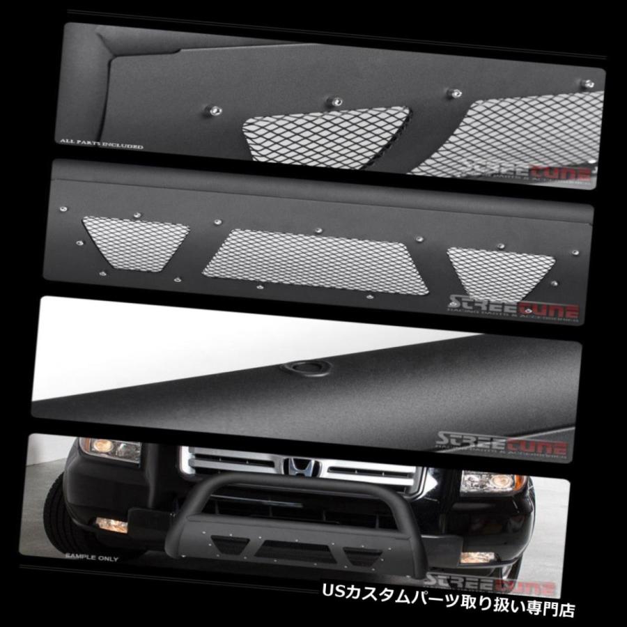 USグリルガード マットブラックスタッズメッシュブルバーバンパー 