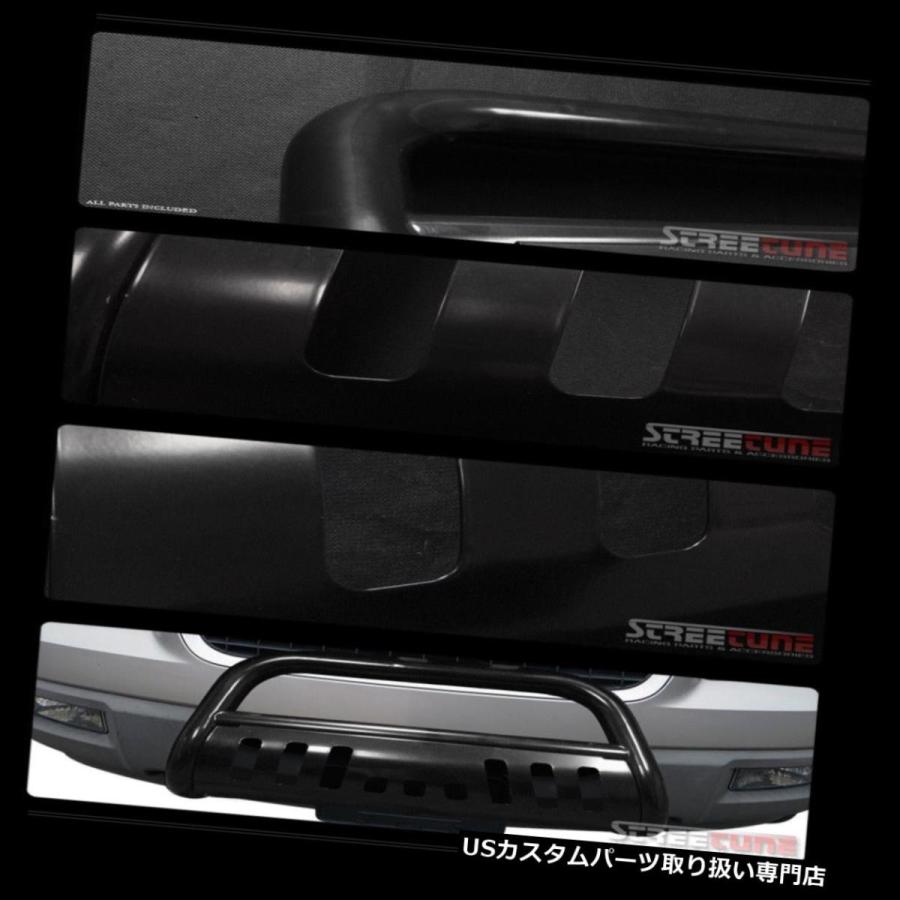 USグリルガード ブラックヘビーデューティブルバープッシュバンパー 