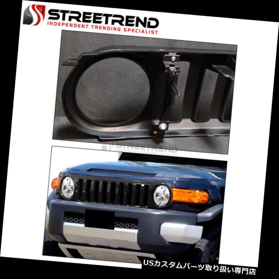 USグリルガード 07-14トヨタFJクルーザーブラック縦型フロントフード